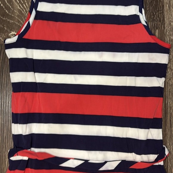 Banana Republic Striped Sleeveless Maxi Dress - Red coral, White, and Blue - Picture 7 of 9